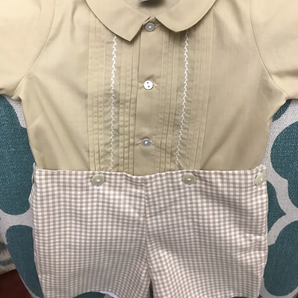 Toddler Boys Khaki and white Button on Suit